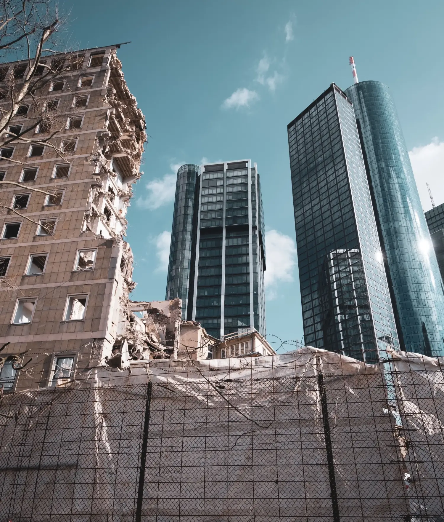 Abbruch Wohnhochhaus in Frankfurt am Main